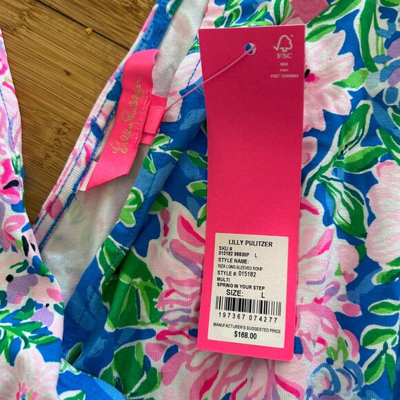 Lilly Pulitzer Riza Long Sleeve Romper Sz L - Picture 5 of 11